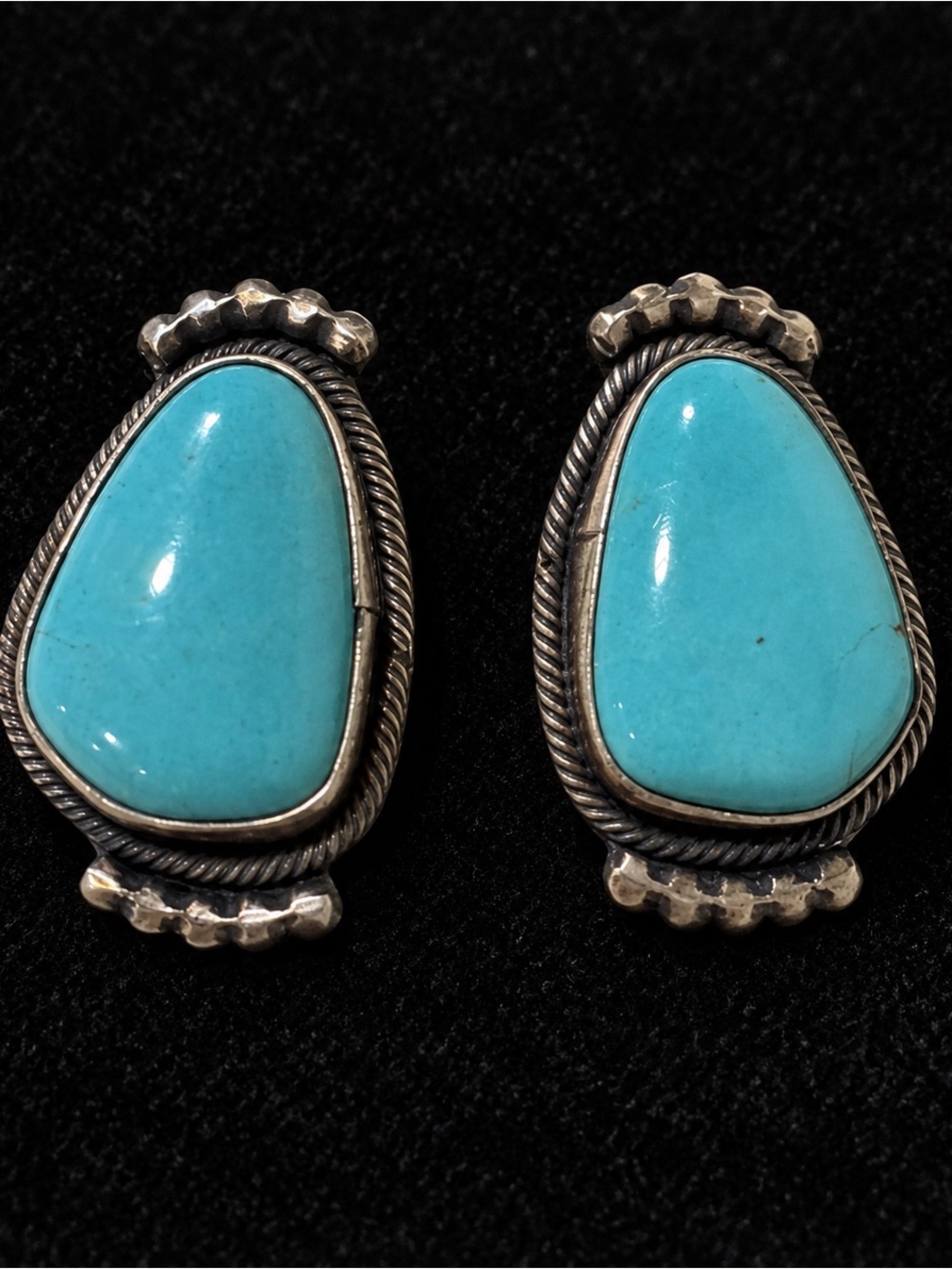 Native American Turquoise Sterling Silver Earrings